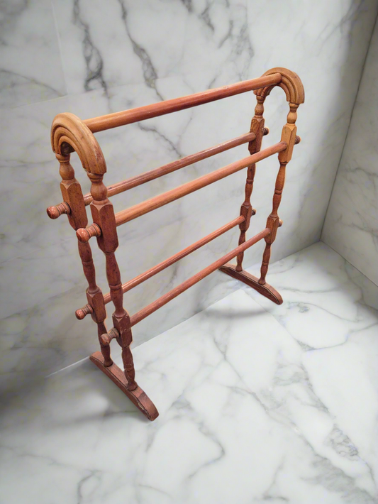 Stained wood towel rack 2125