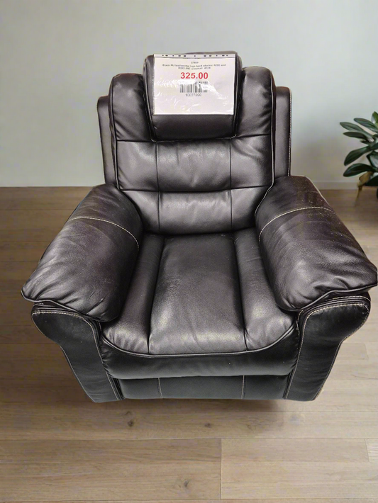 Black PU leatherette high back electric RISE and RECLINE armchair  4224