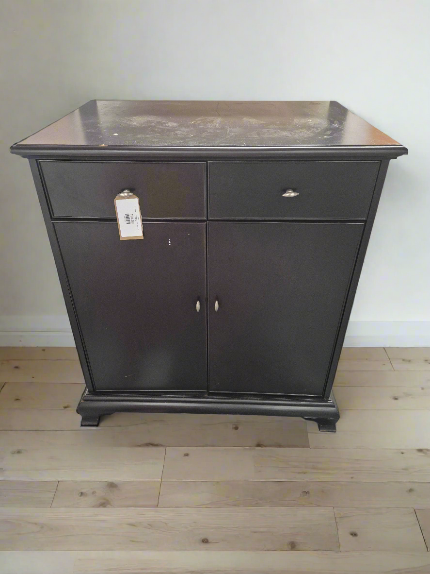 Black painted wooden sideboard with 2 doors and 2 drawers 1125