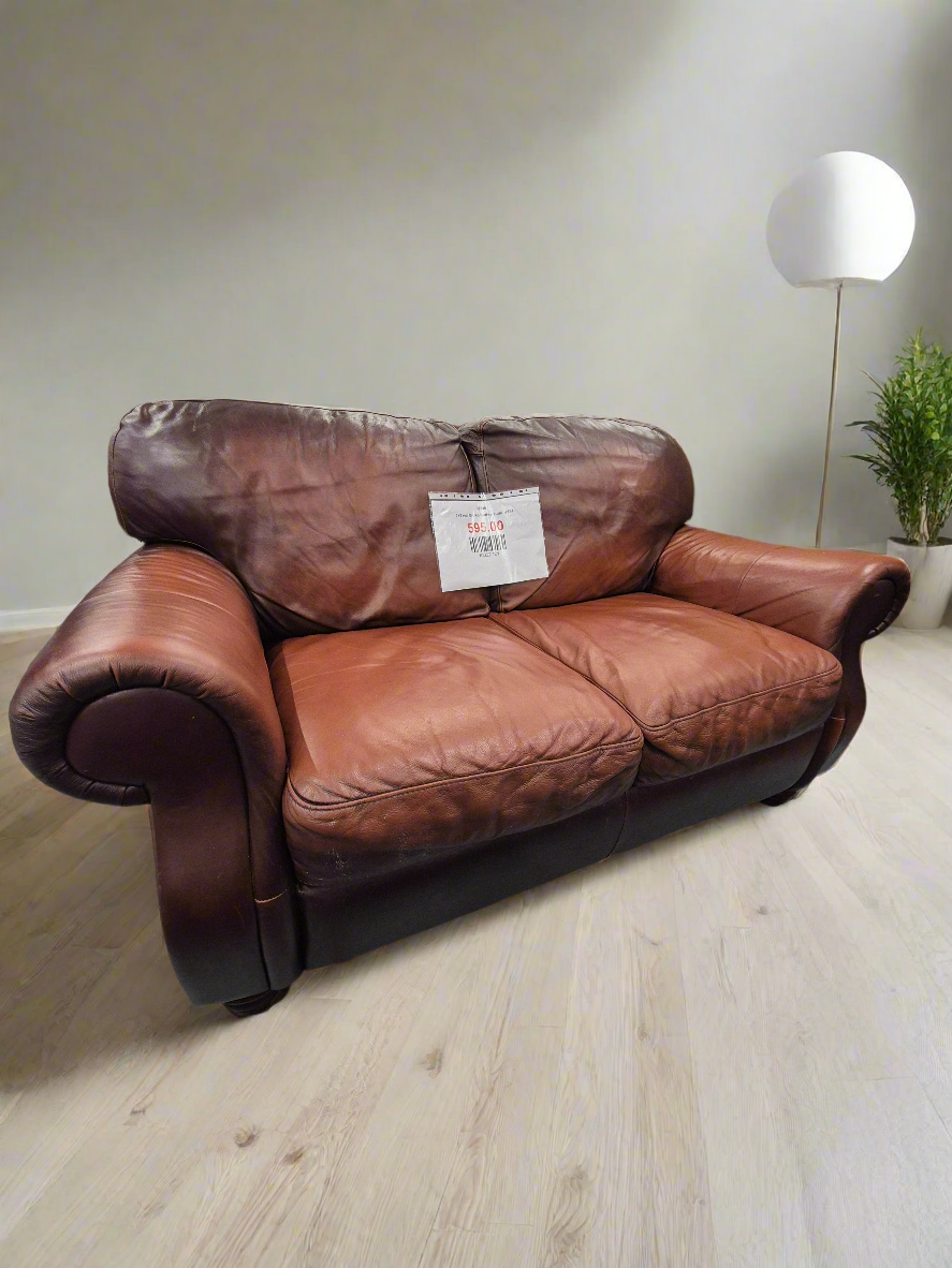 3+2 real Brown leather suite  4224