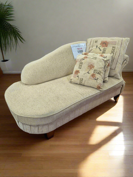 chaise lounge oatmeal fabric sofa with scatter cushions 1125