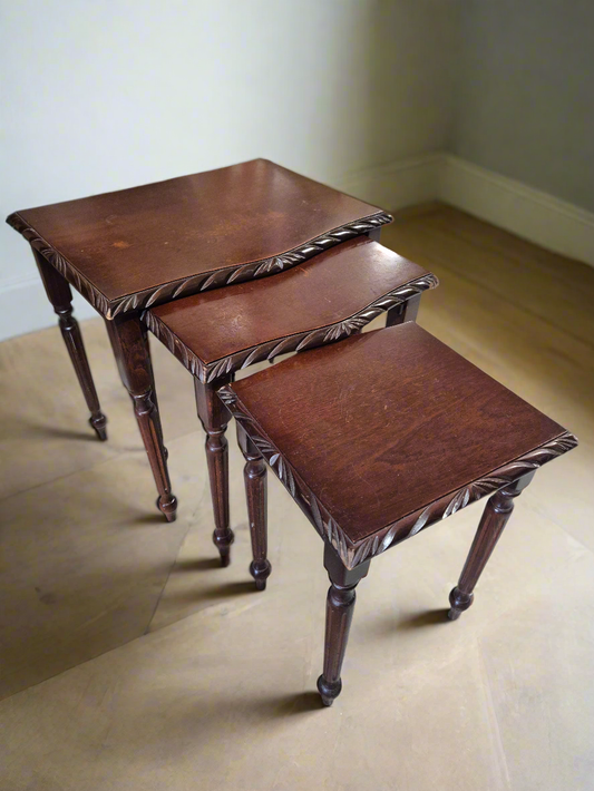 Mahogany nest of 3 tables  1125