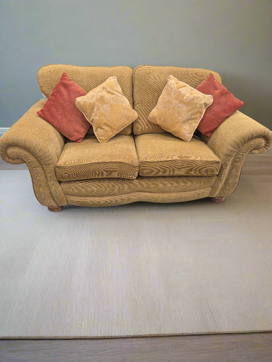 2 seater corduroy brown fabric sofa  1125