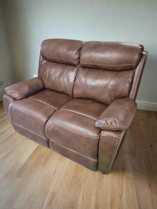 2 Seater brown leather sofa 1125