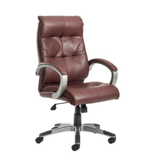 Catania managers chair in brown leather faced