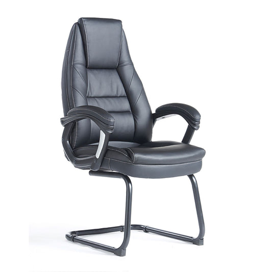 NEW Noble managers cantilever meeting chair with arms, black PU leatherette and chrome base. Price in VAT