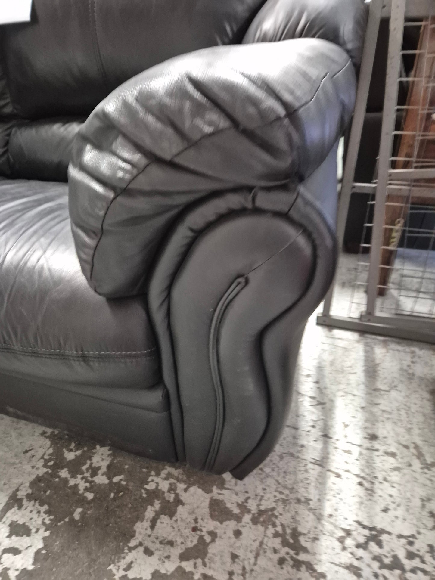 2 seater high back soft black leather sofa  2125