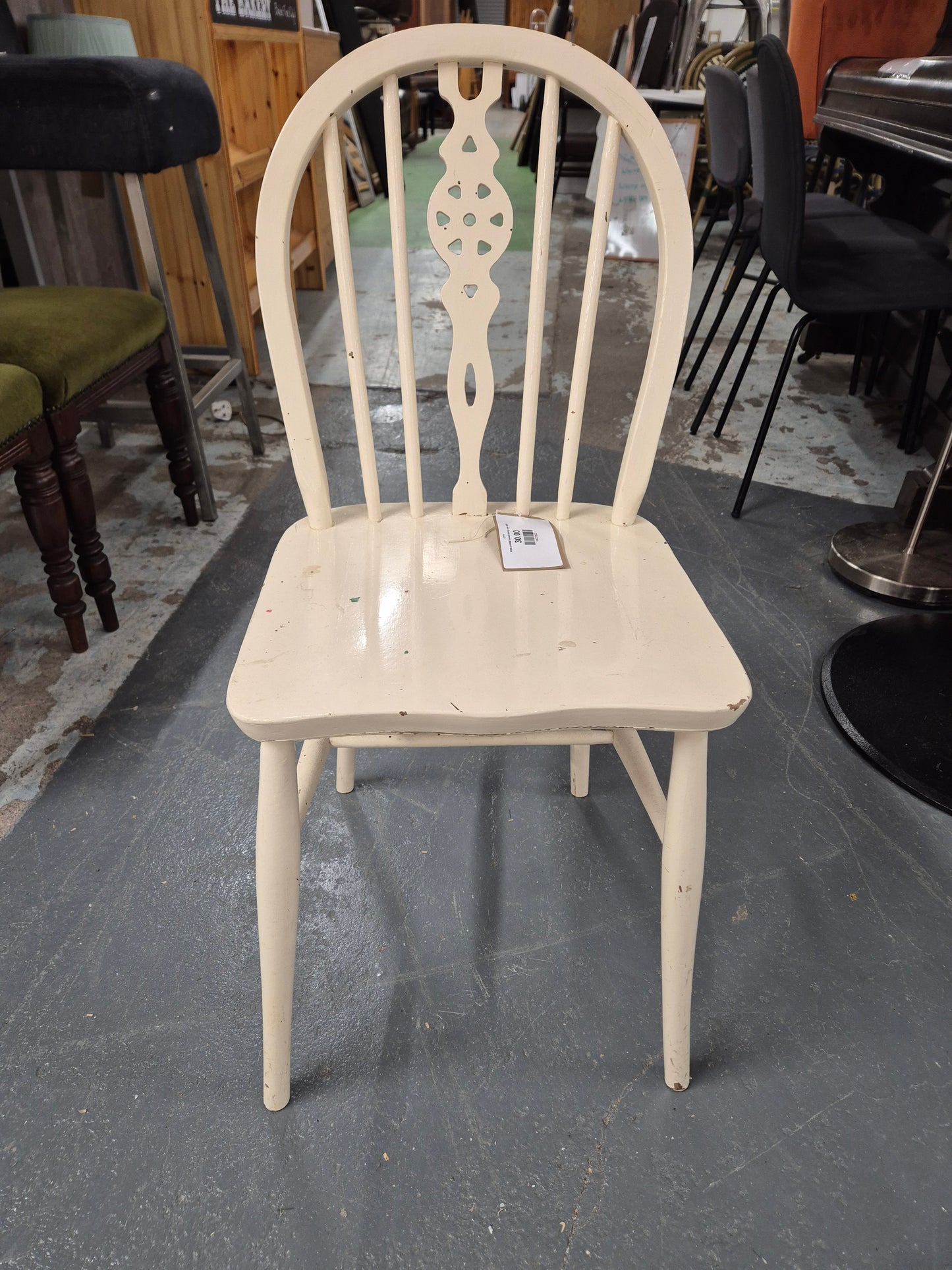 White painted framed dining chair 4224