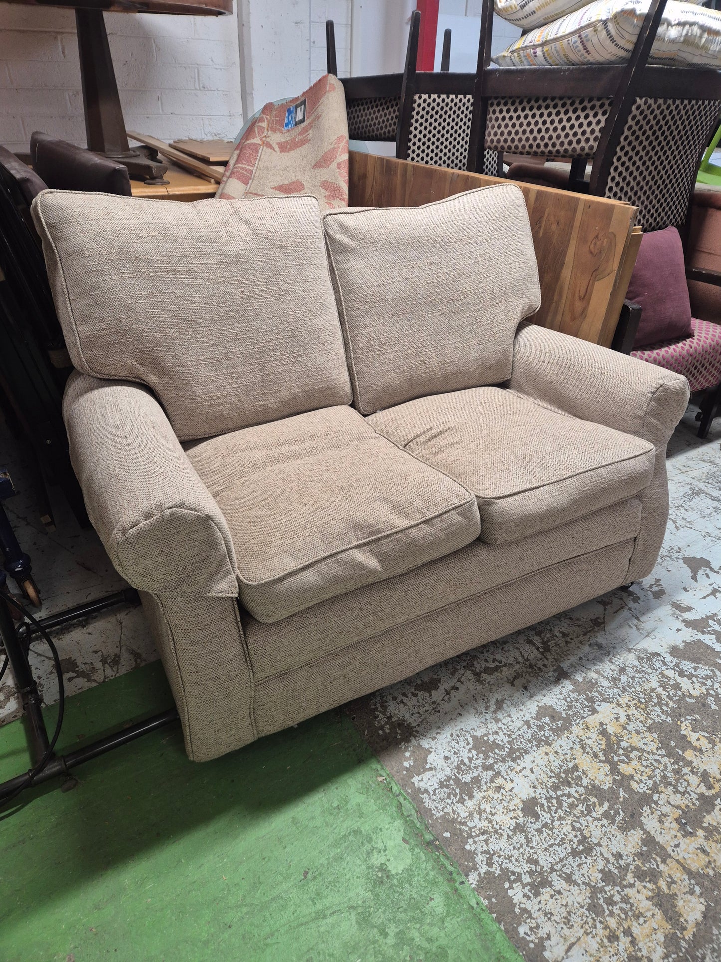 2 seater oatmeal fabric sofa  1125