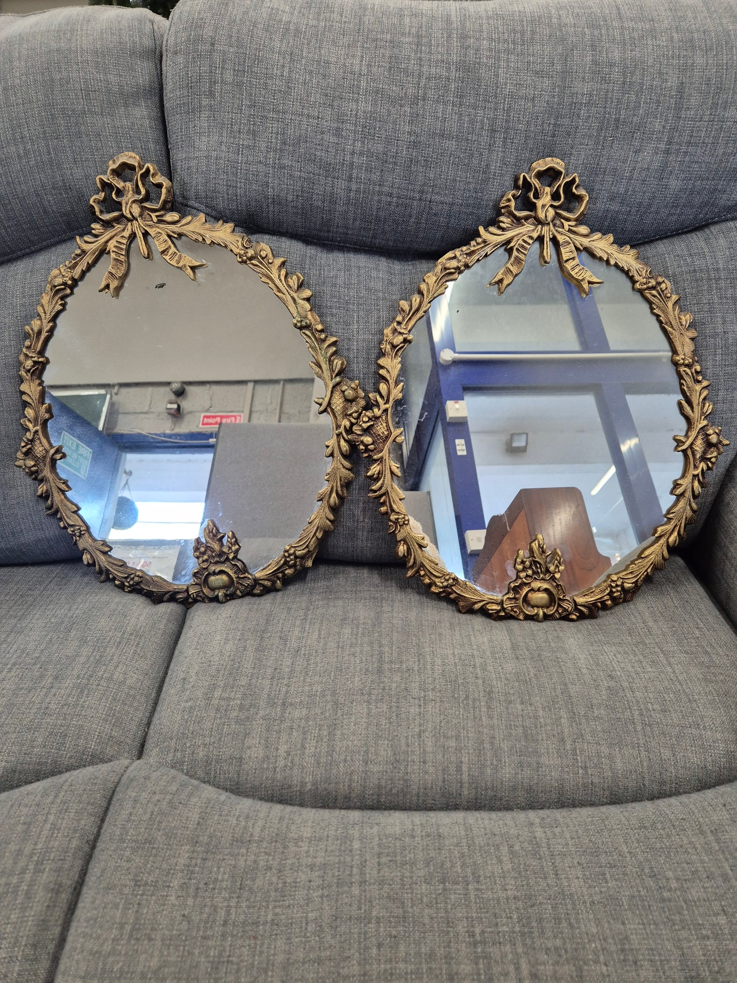 Ornate gold effect framed small wall mirror  4124