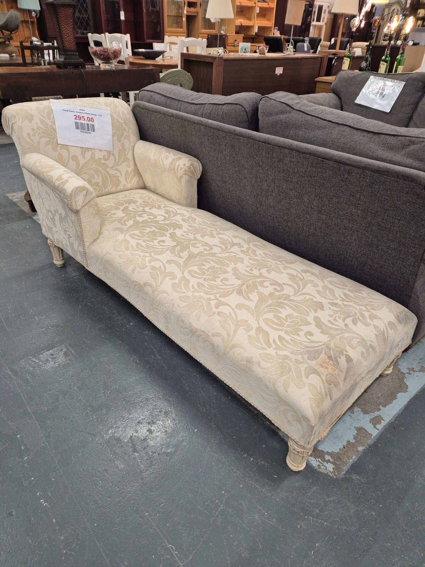 Floral Fabric Antique chaise lounge  3124