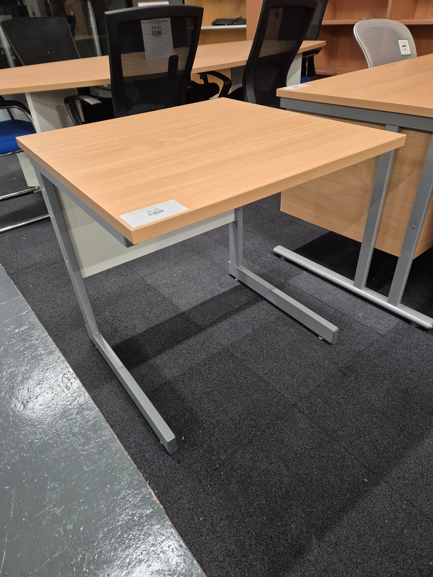 NEW 70x70 cm beech study desk with grey canitlever legs