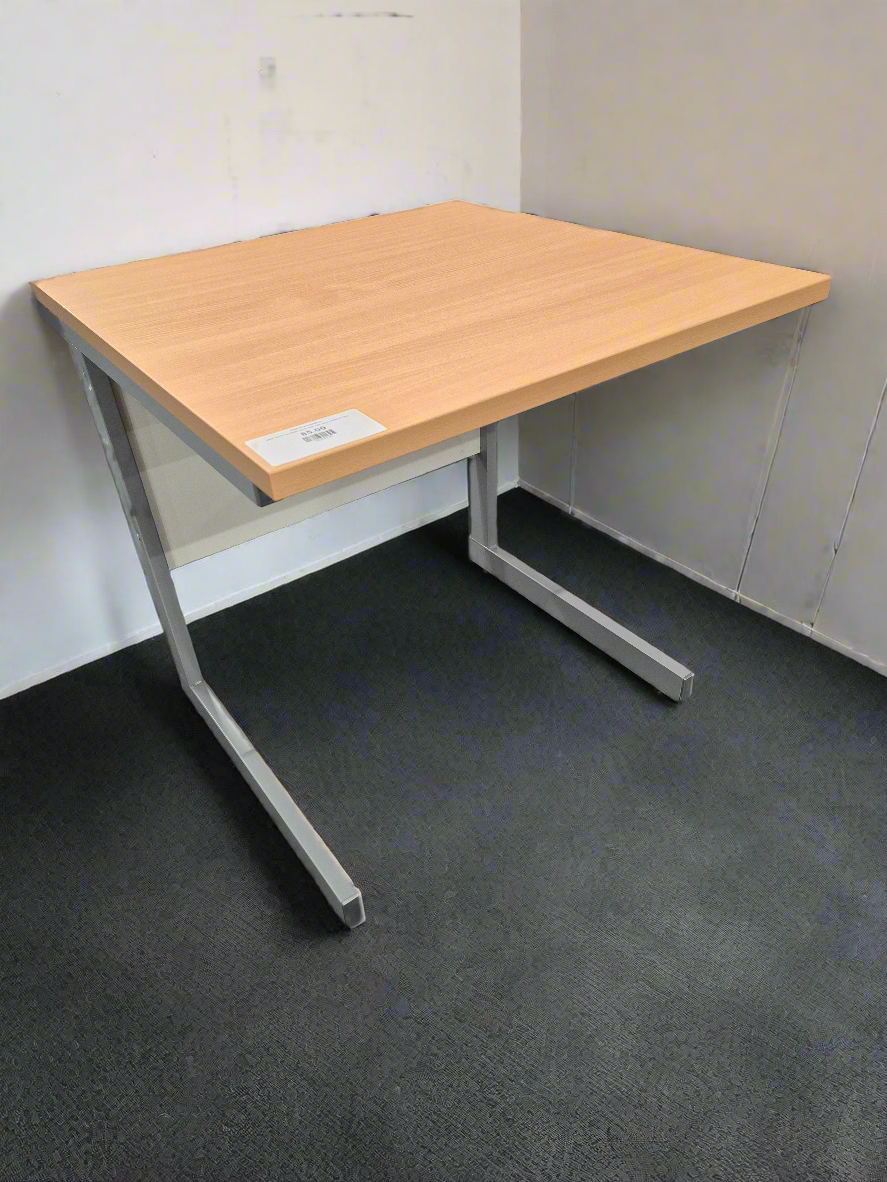 NEW 70x70 cm beech study desk with grey canitlever legs