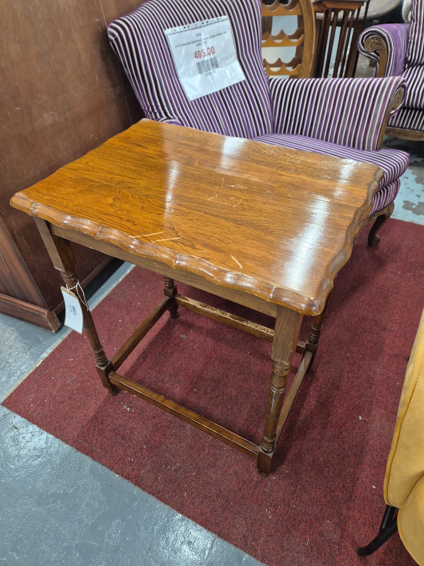 Oak stained tiered occasional lamp table 1125