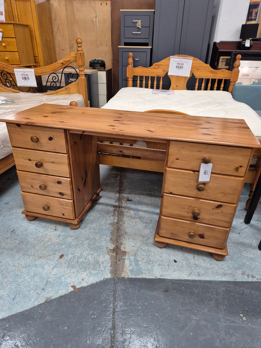 Solid pine 8 drawer desk, dressing table  4224