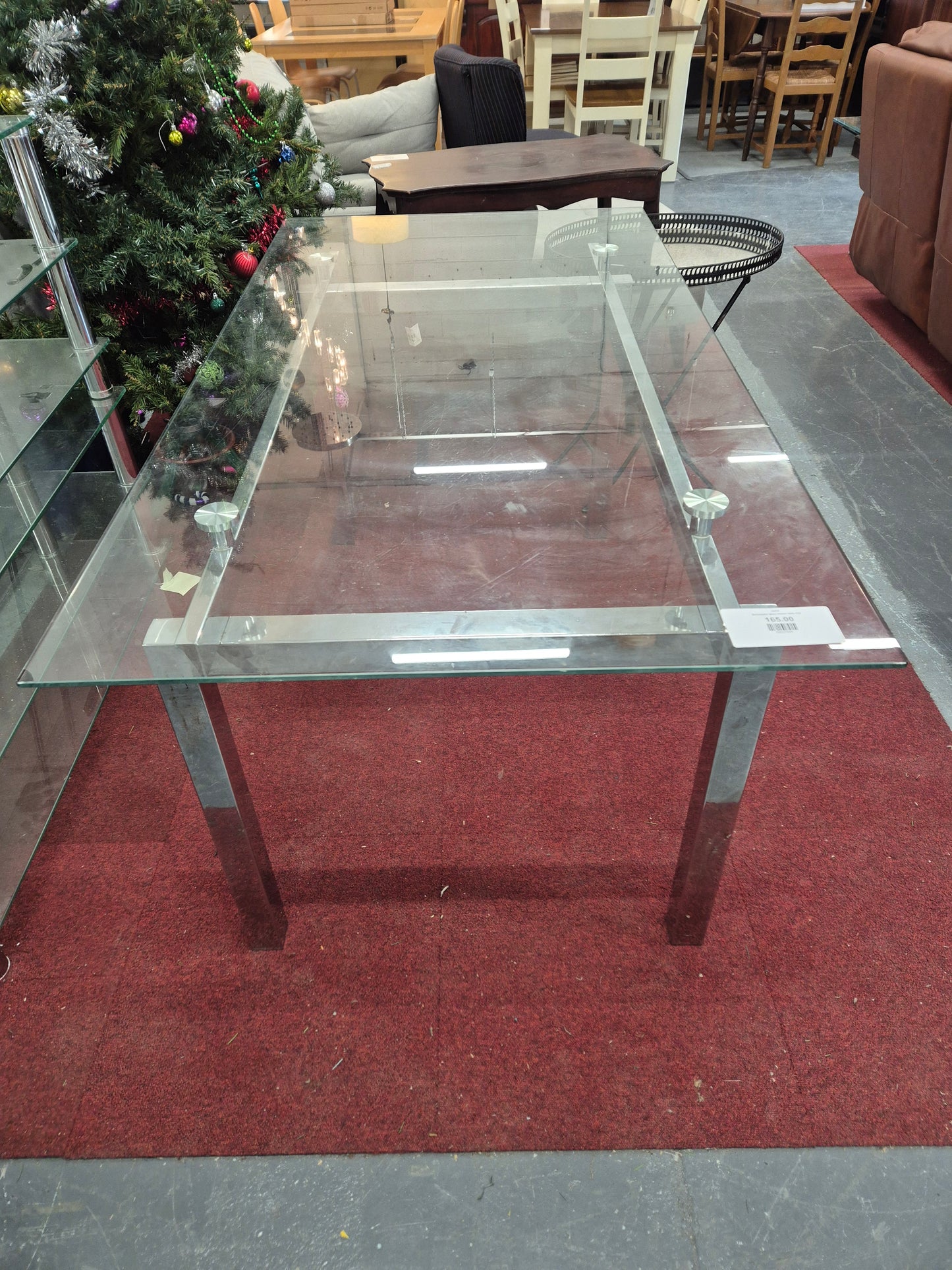 Rectangular glass kitchen table 3124