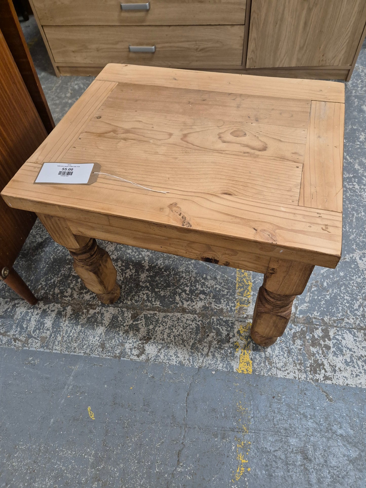 Solid pine square coffee table 3124