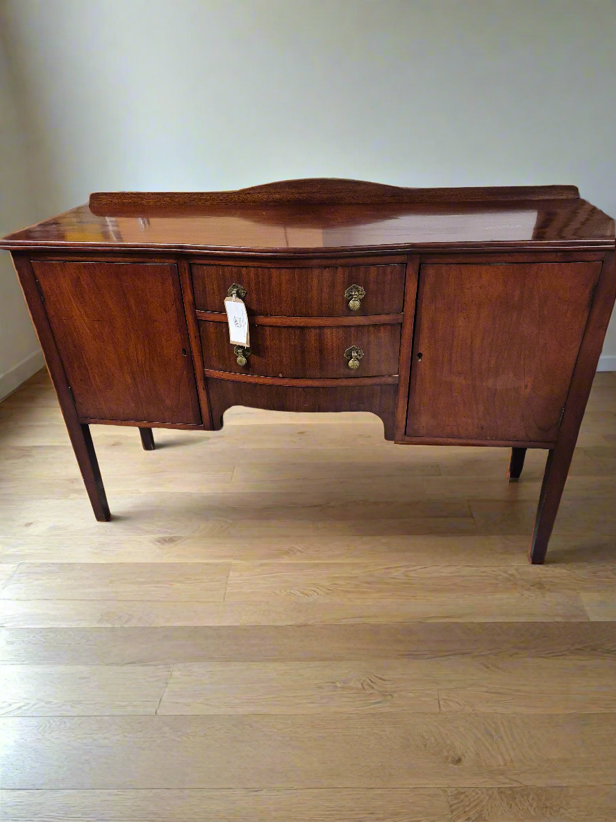 Ornate rosewood mahogany bow fronted 2 door 2 drawer sideboard 4224