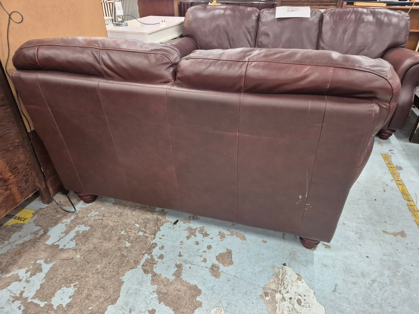 3+2 real Brown leather suite  4224