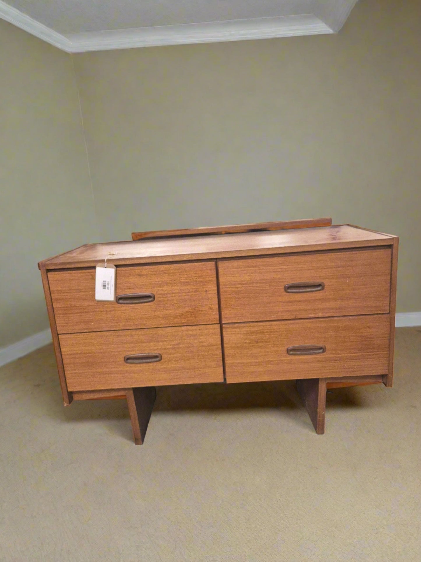 Teak retro bedroom dressing table with mirror