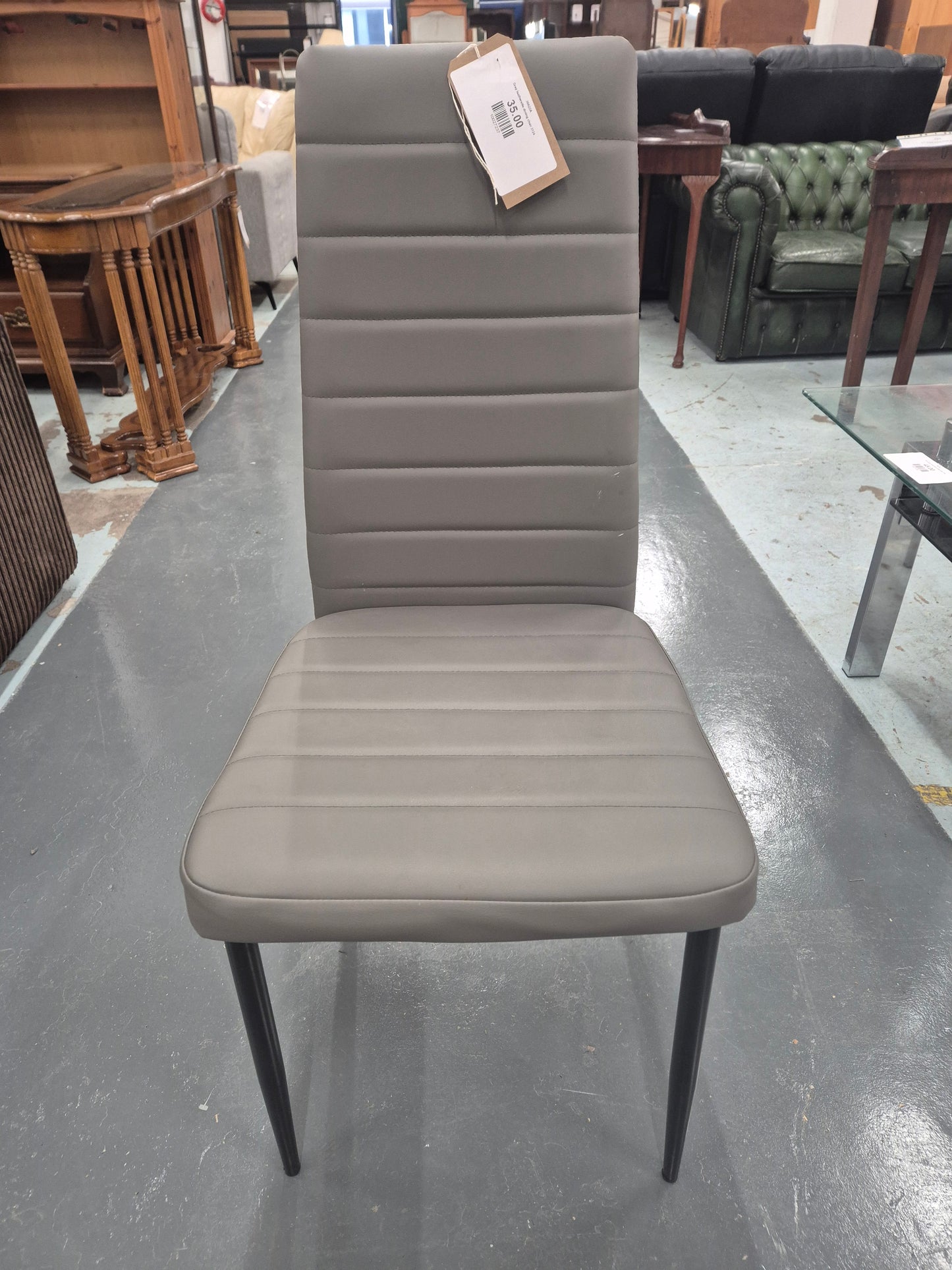 Grey leatherette dining chair 3124