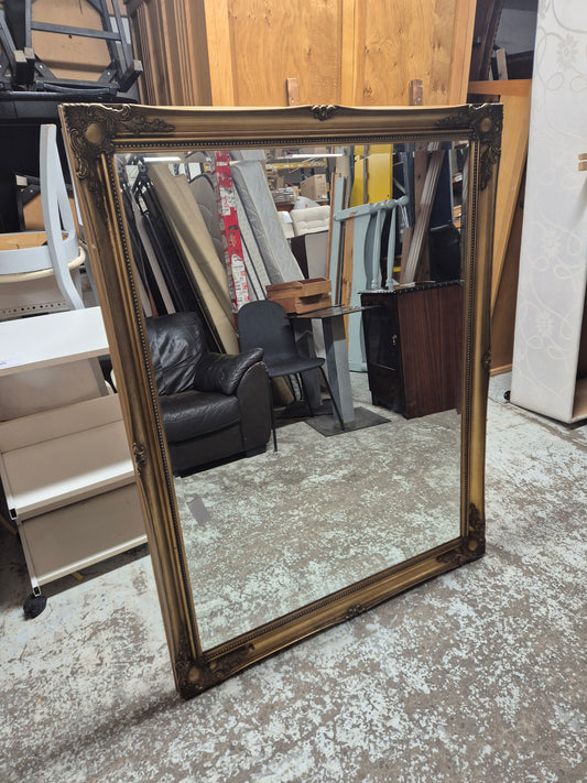 Large ornate gold fabric wall mirror  4224