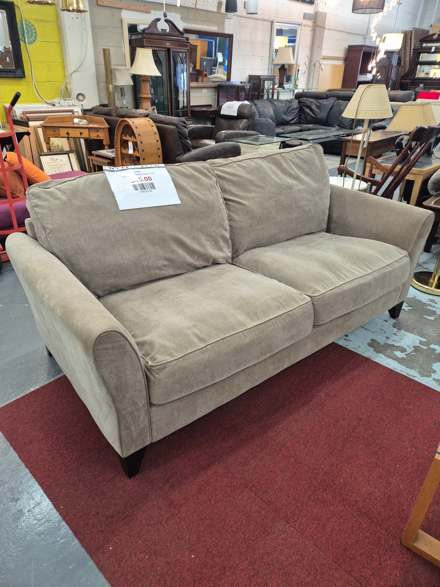 Grey fabric 2 seater couch  1125