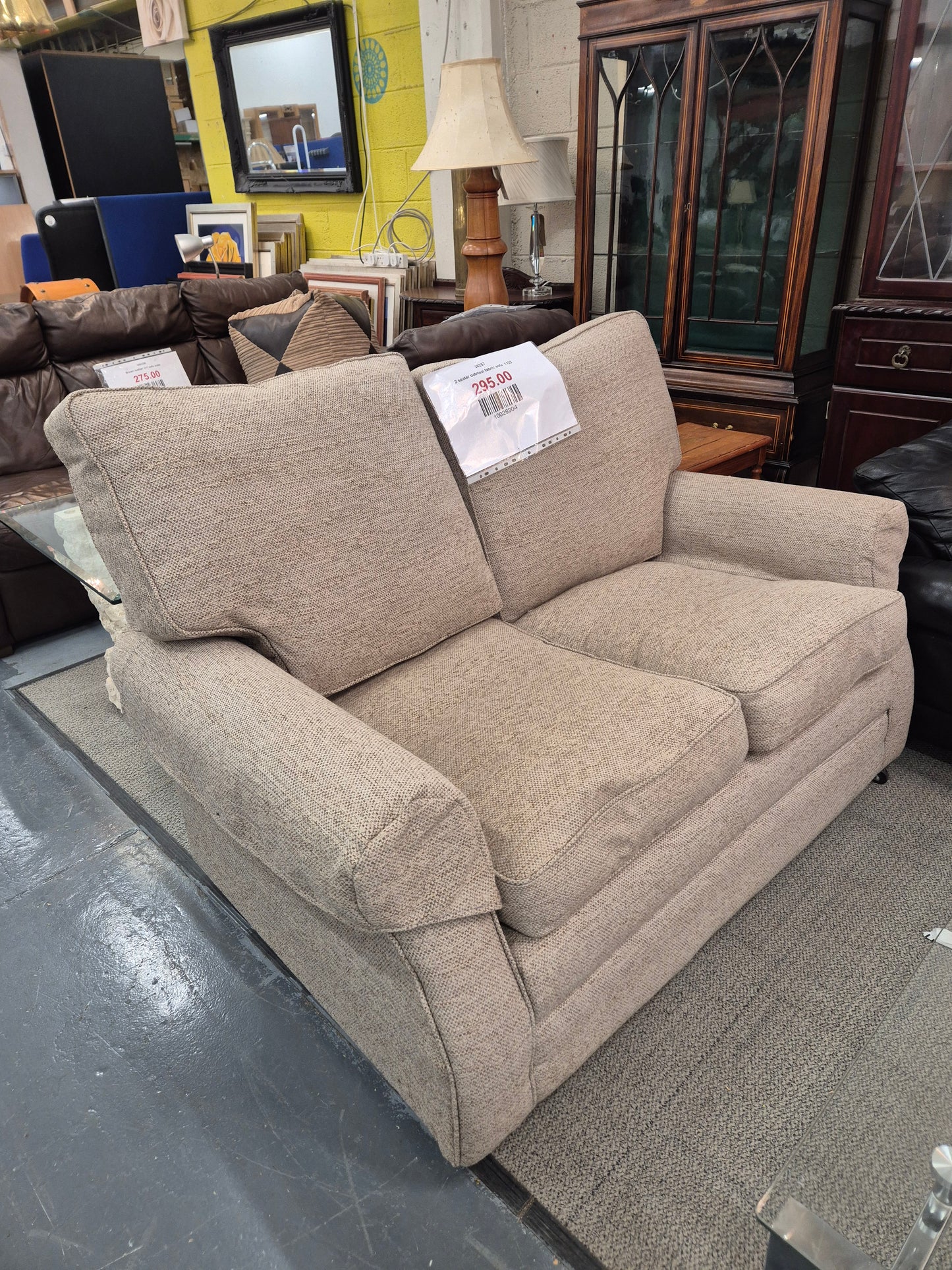 2 seater oatmeal fabric sofa  1125