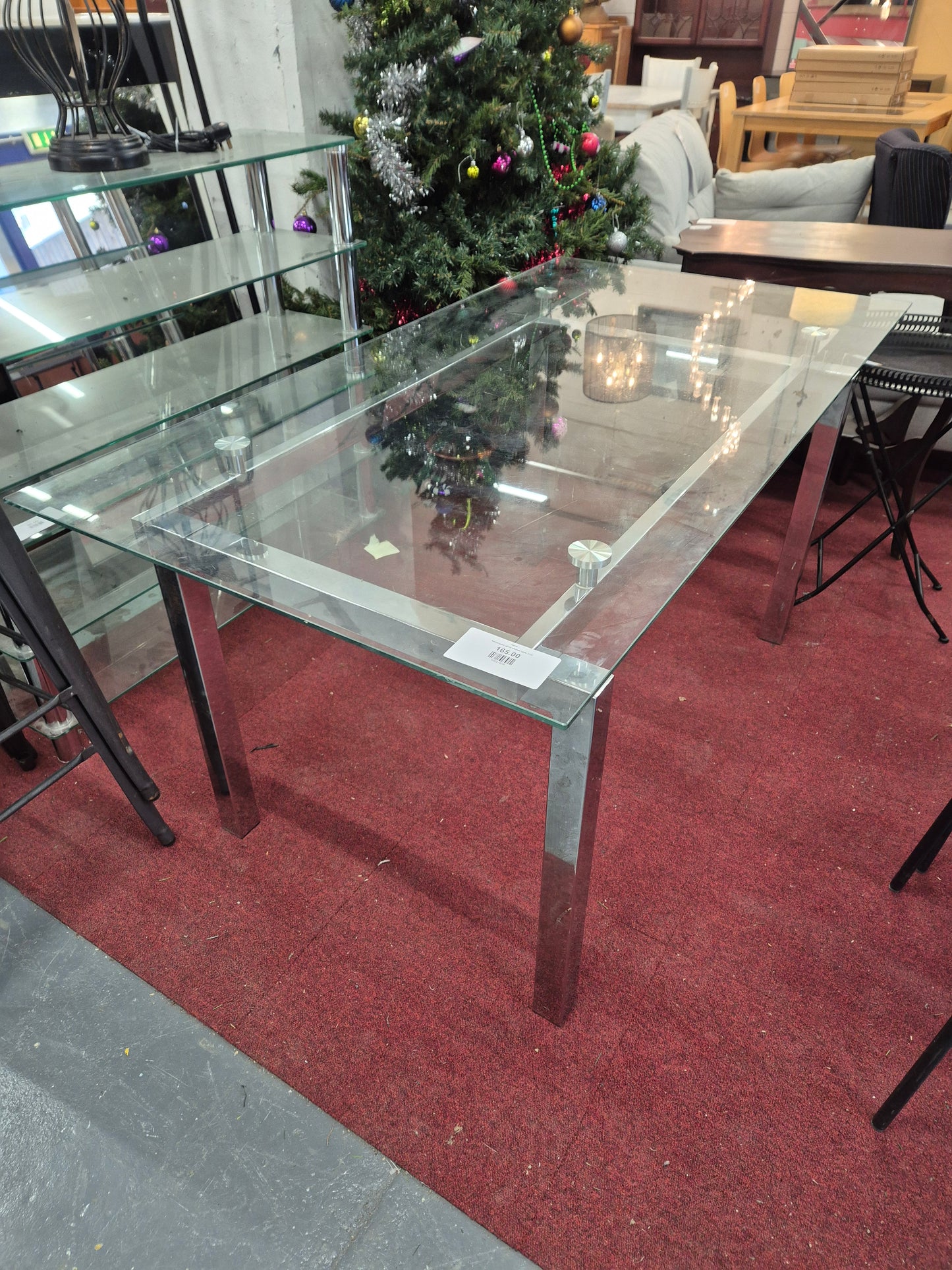 Rectangular glass kitchen table 3124