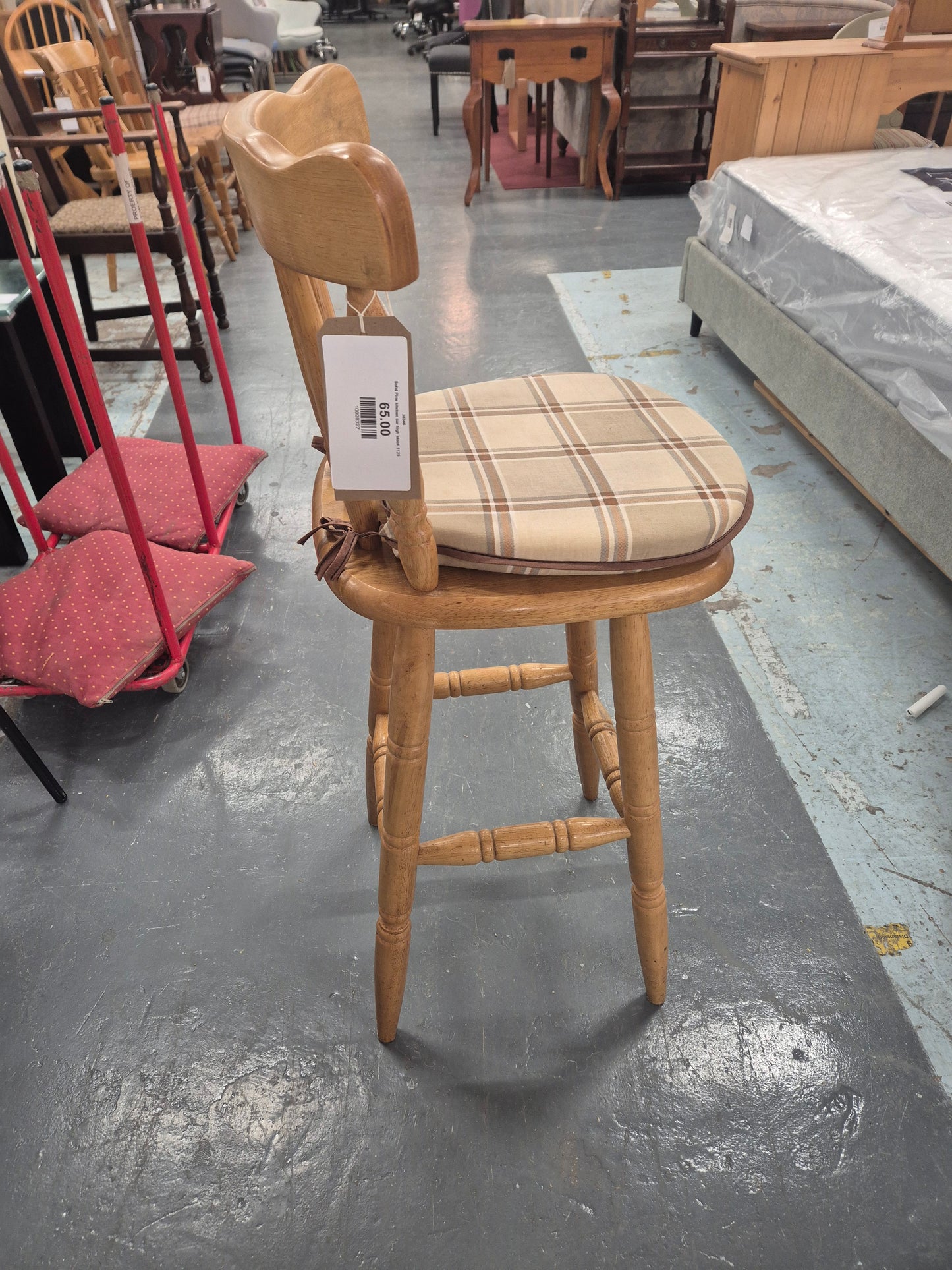 Solid Pine kitchen bar high stool  1125