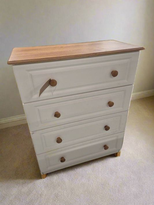 Cream and Oak laminate chest of drawers 4224