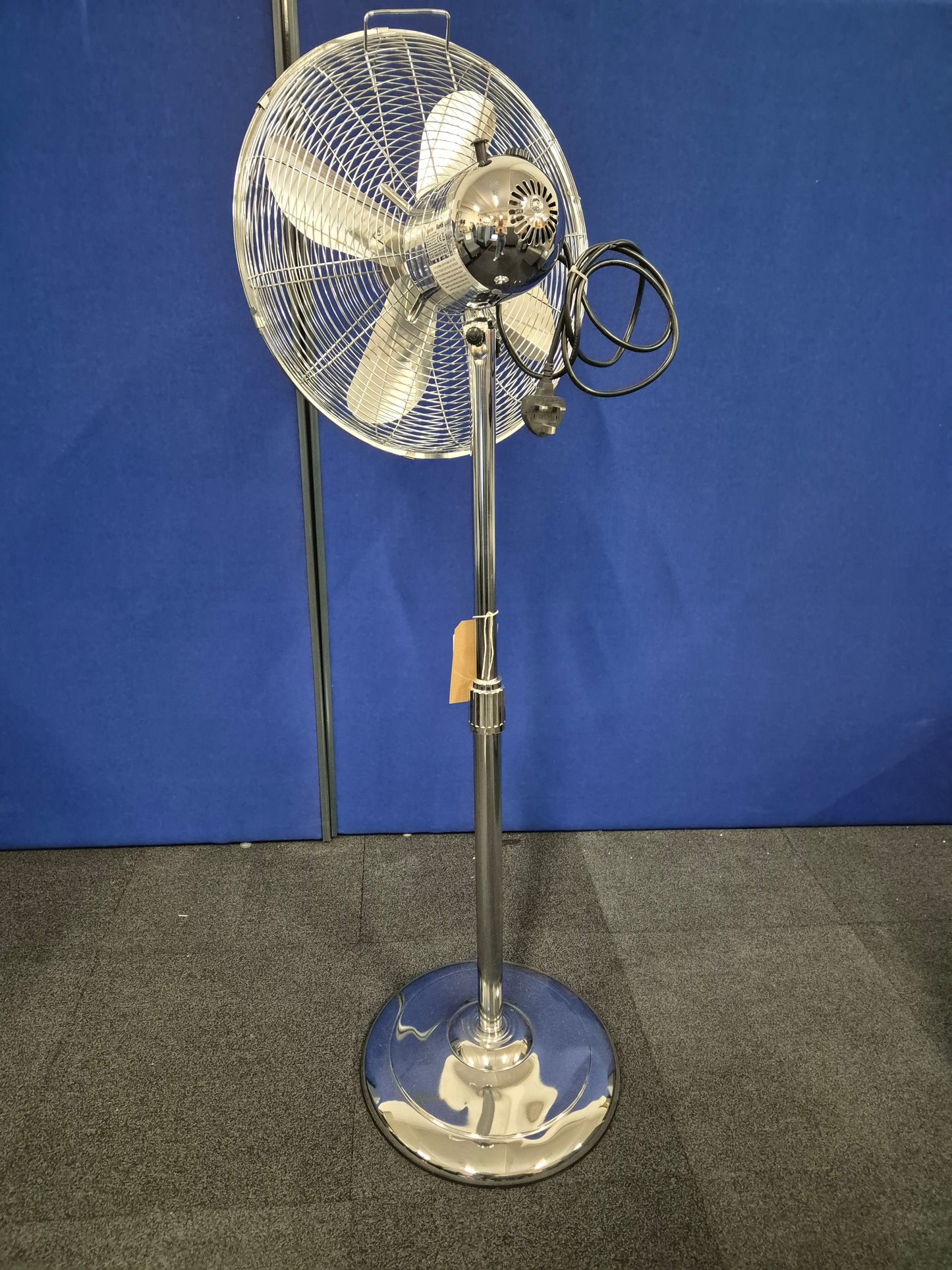 Chrome floor standing tall oscillating fan