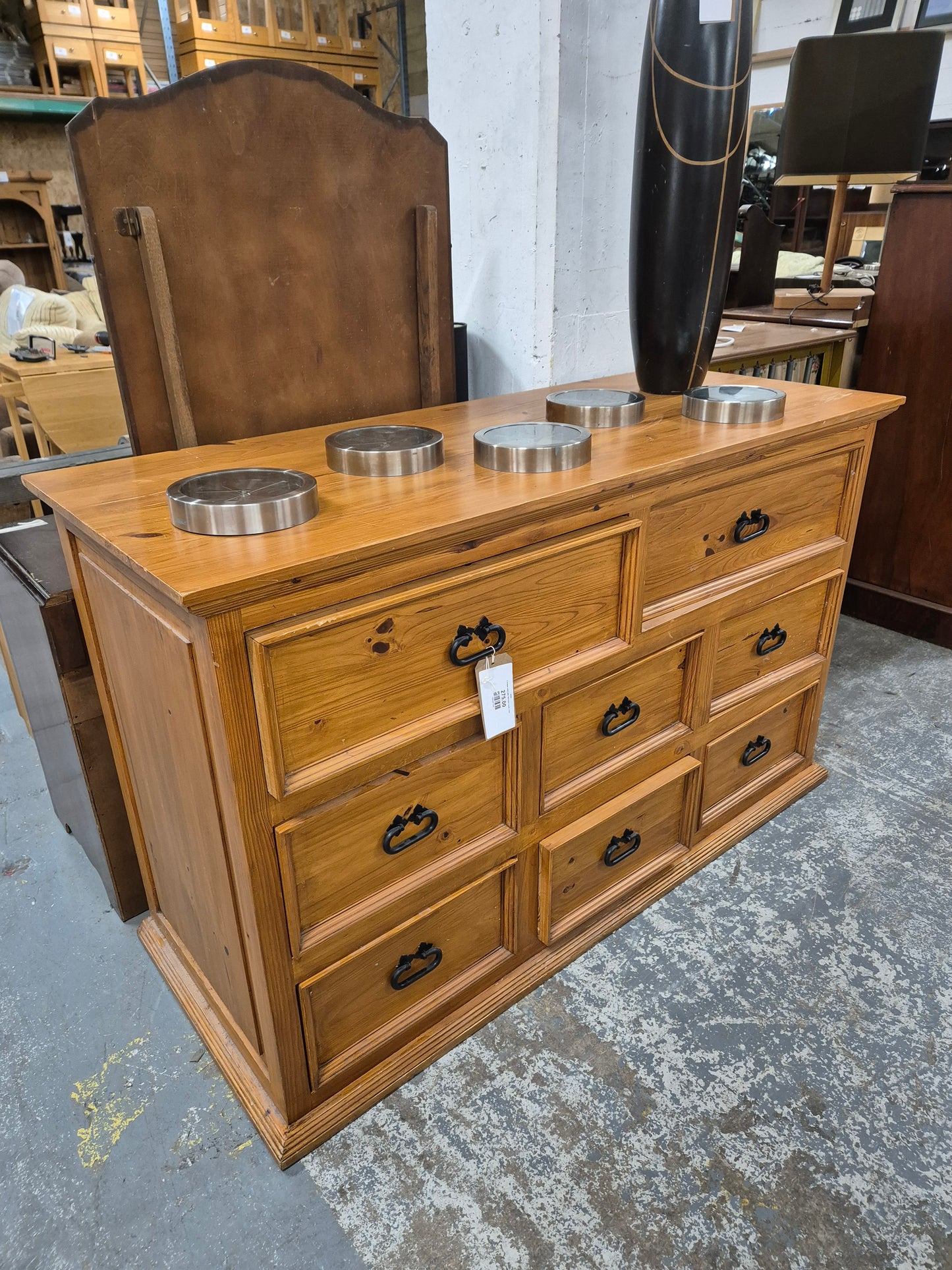 8 drawer solid pine merchant chest  3124