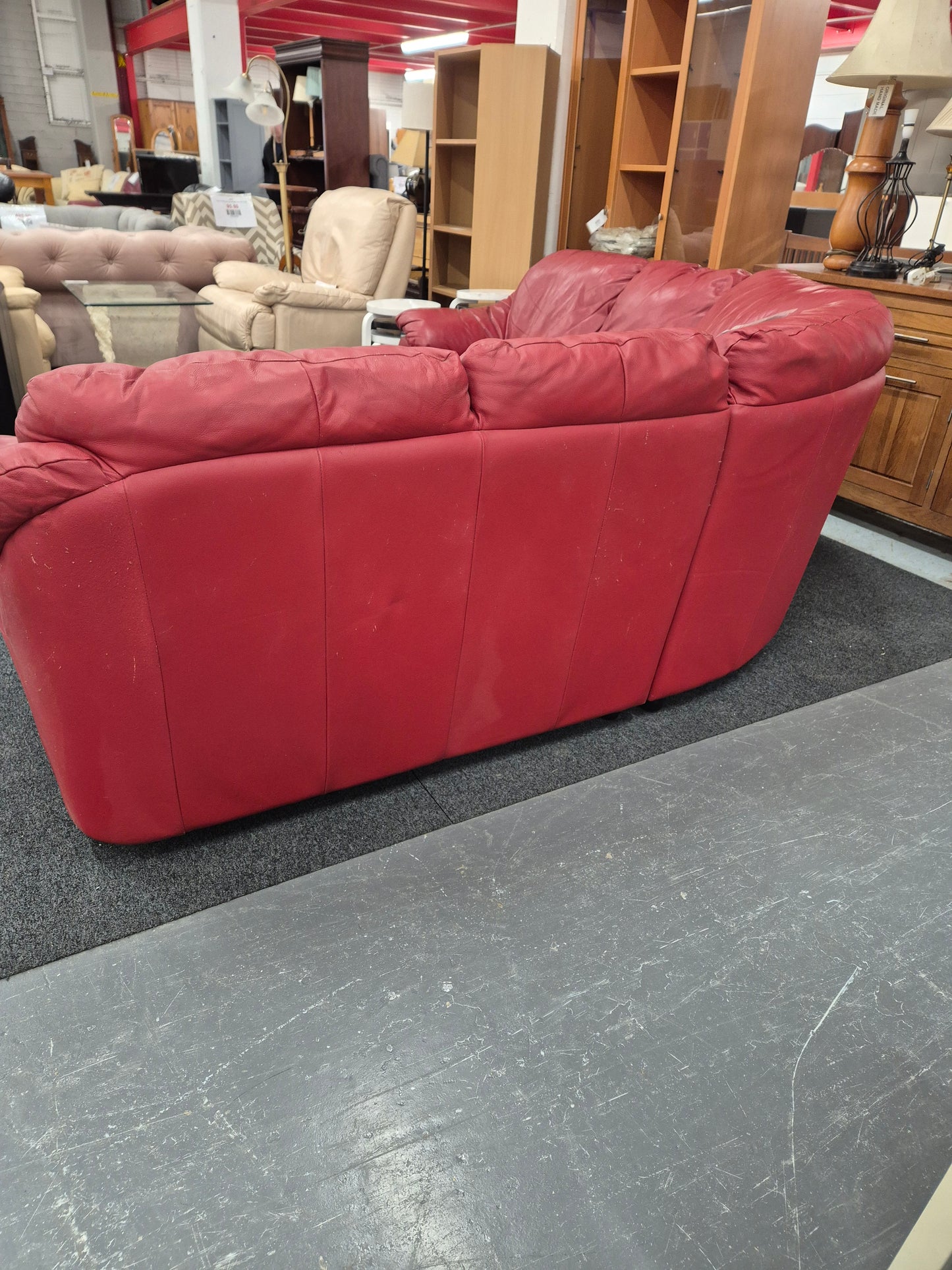 Large wine leather sectional corner sofa 2125