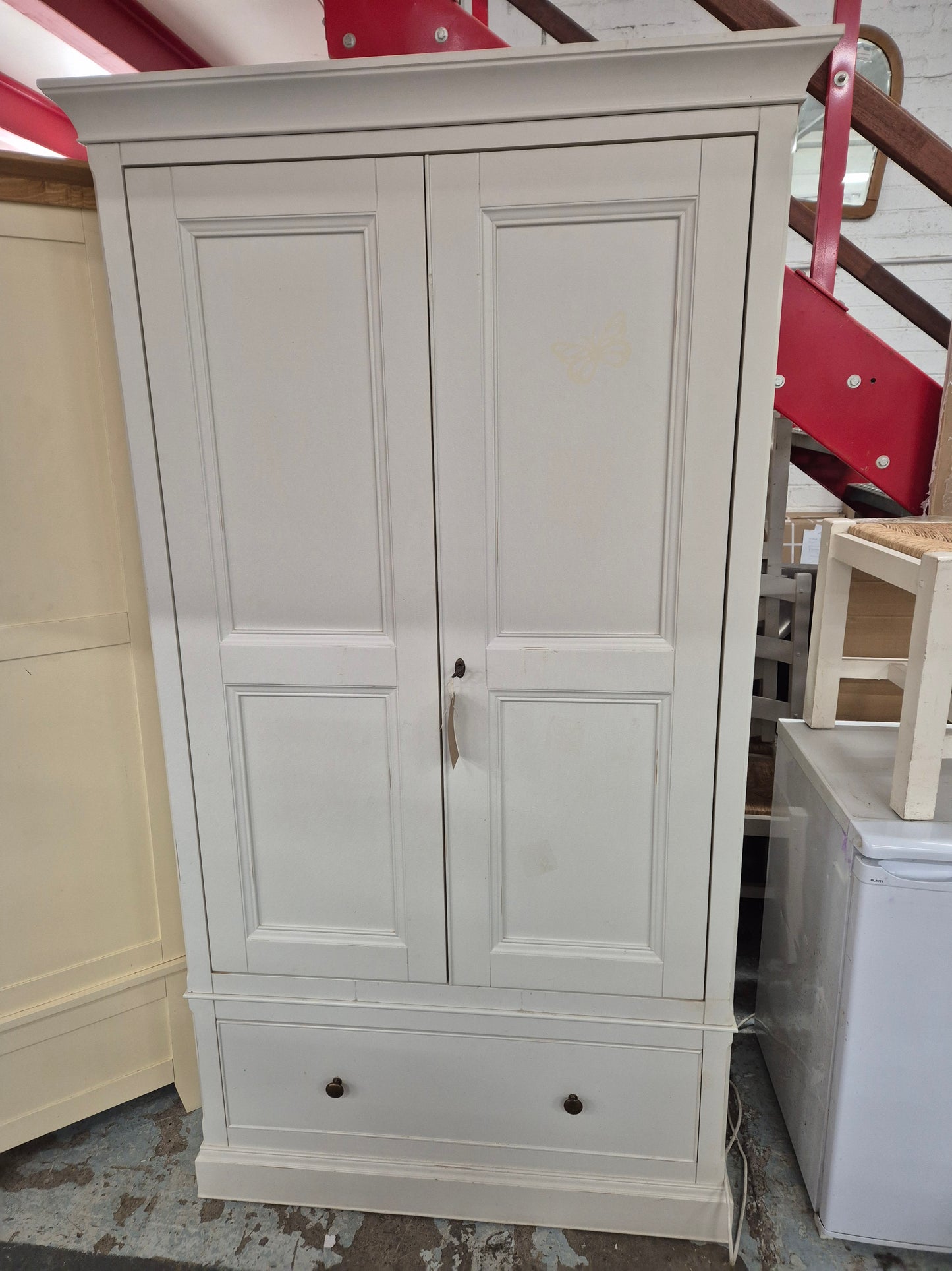 Solid Wood 2 door 1 Drawer Wardrobe Comes in 2 Parts 4224