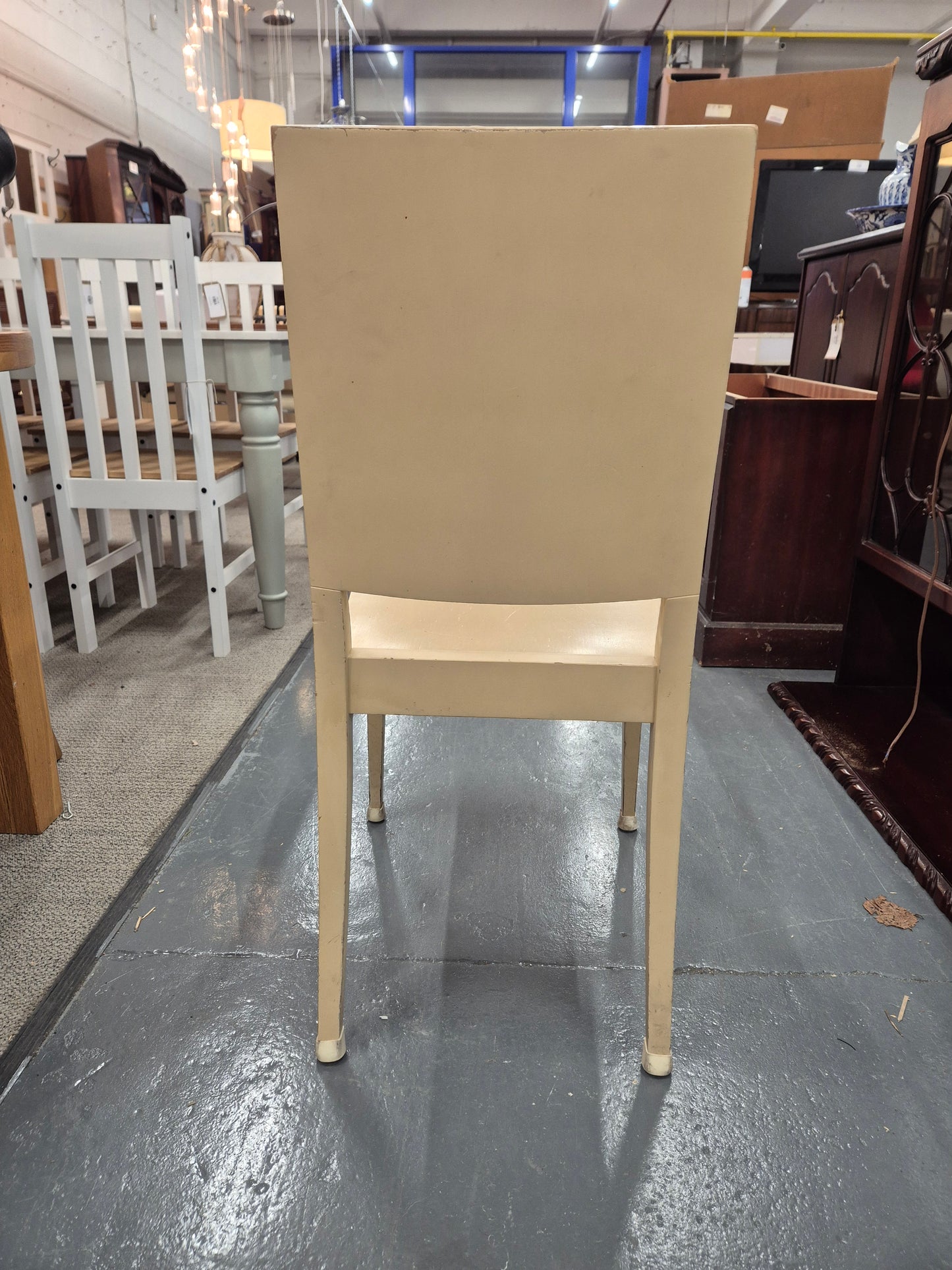 Beech framed solid wood chair CREAM painted 
NON stacking cafe chair