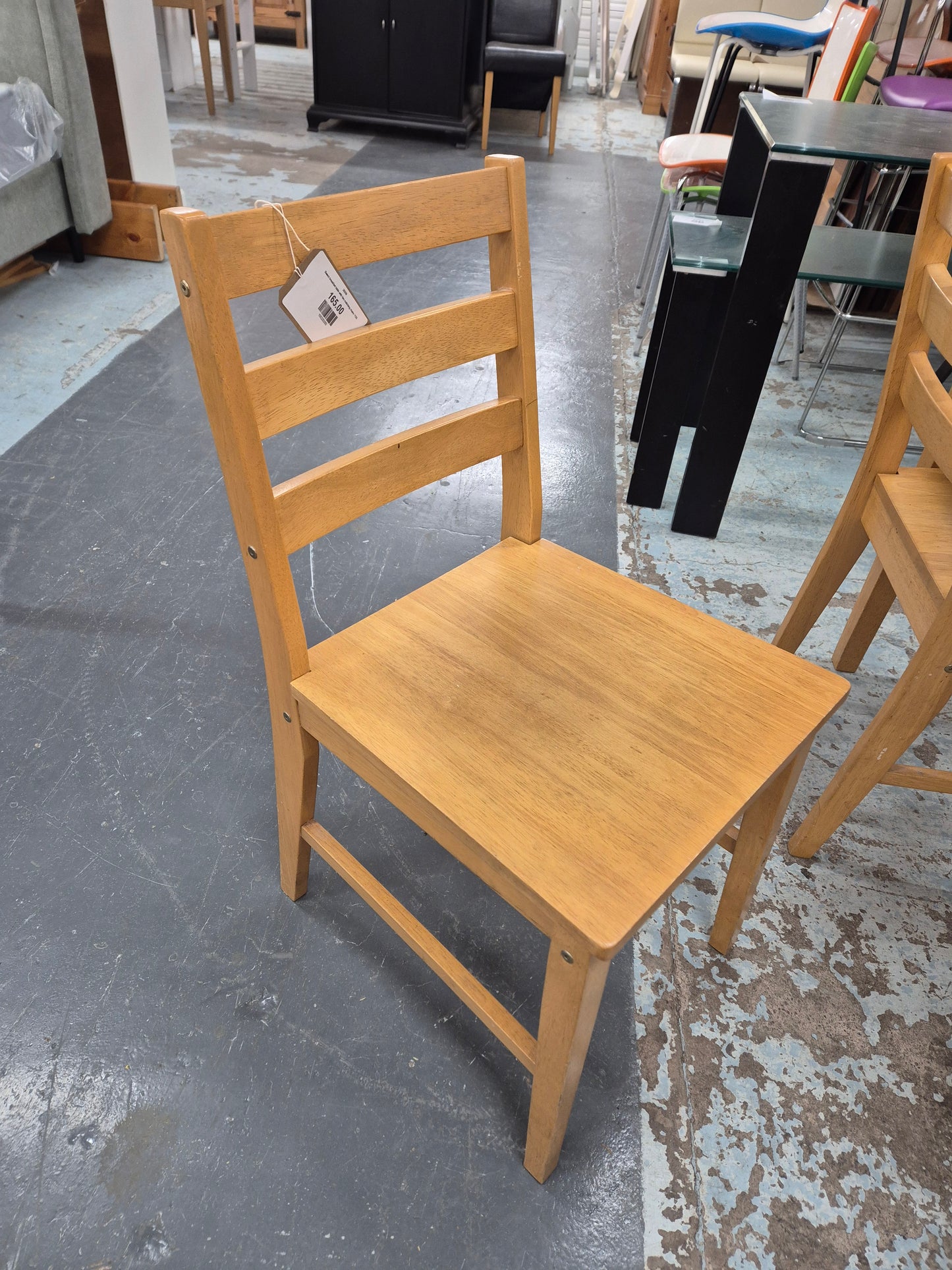 Beech breakfast table with two matching chairs 1125