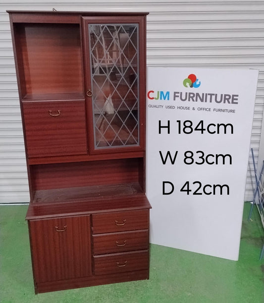 Mahogany 3 drawer 3 door display cabinet 2324