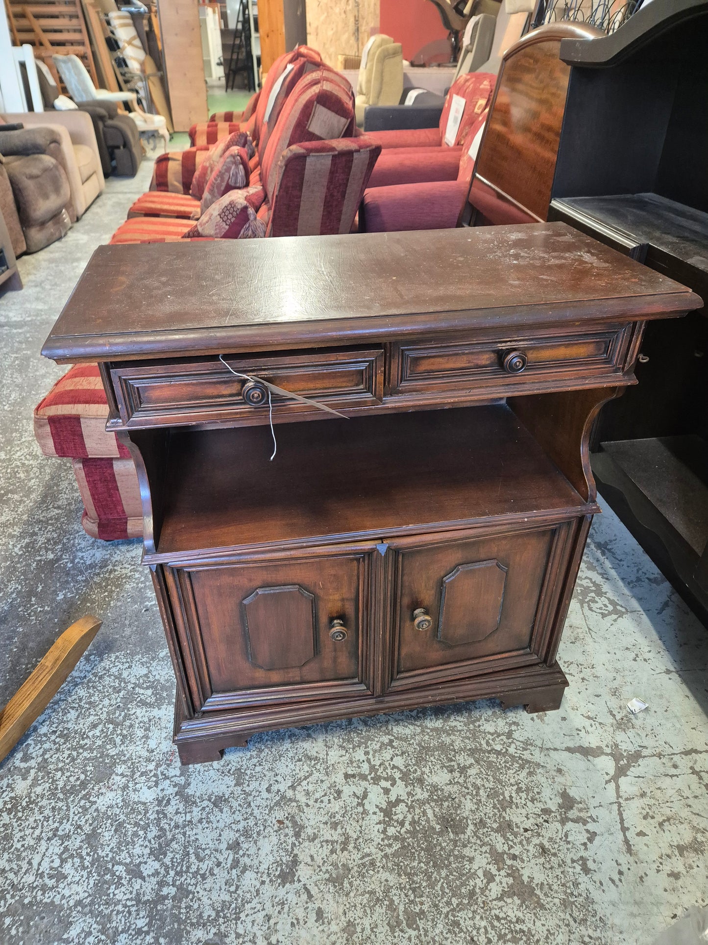 Ornate Mahogany TV Unit with drawers  3324