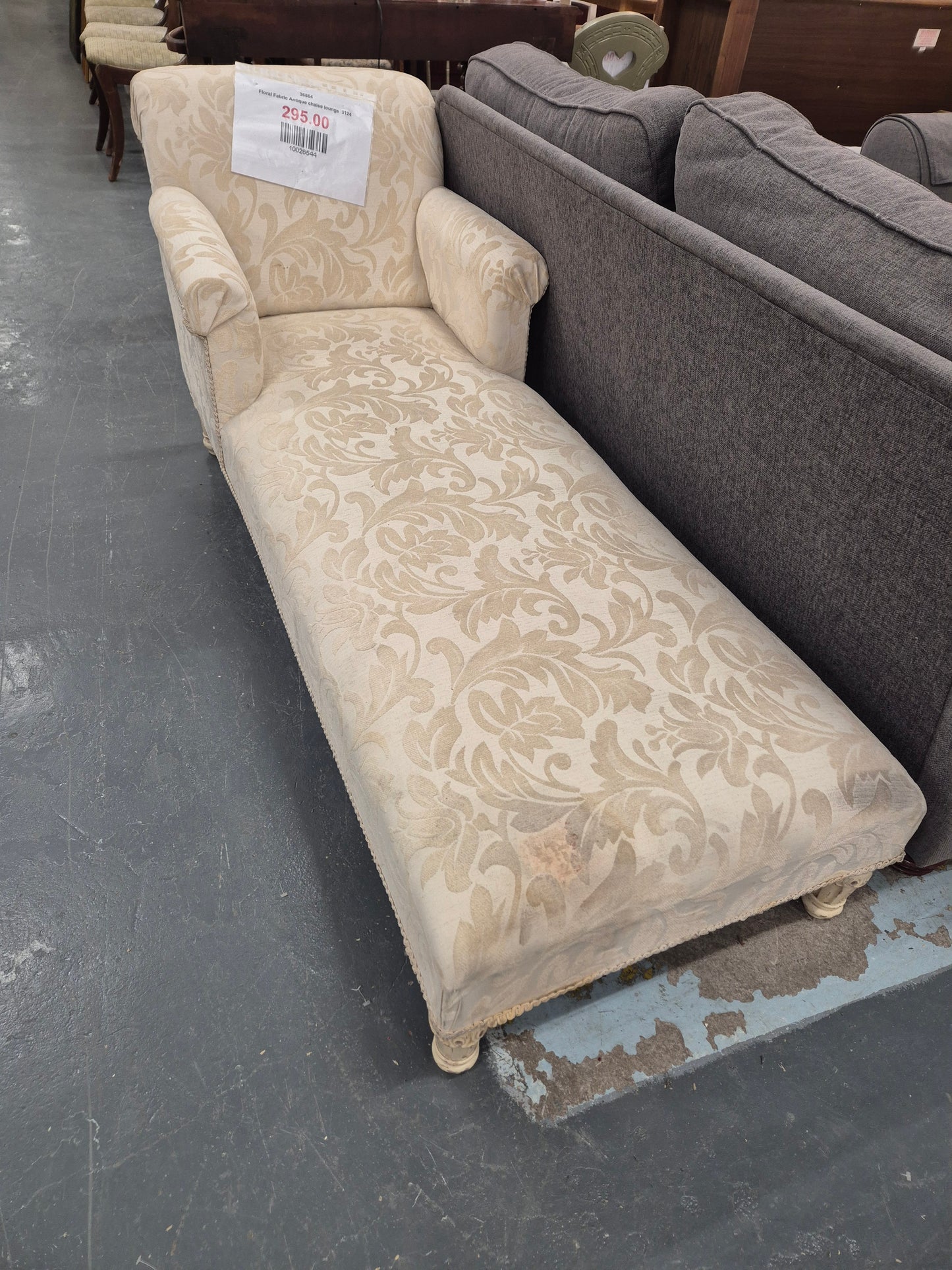 Floral Fabric Antique chaise lounge  3124